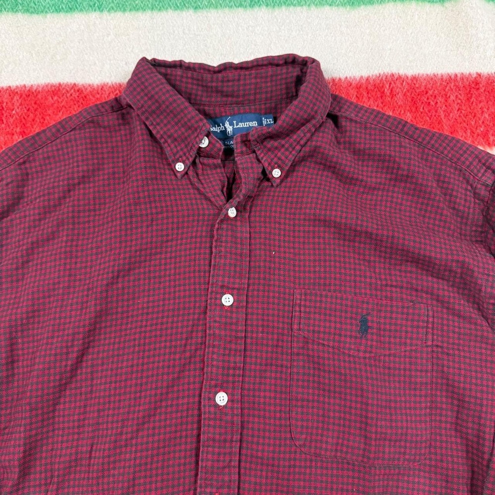 Vintage Ralph Lauren Blaire Shirt XL Red Checkered Long Sleeve Button Down Mens